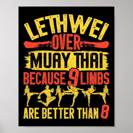 Poster Instructeur Lethwei Art De 9 Membres Boxe Birmane  (Devant)