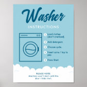 Poster Instructions de lave-linge Panneau d'affichage de  (Devant)
