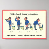 Poster Instructions pour la brosse des toilettes (Devant)