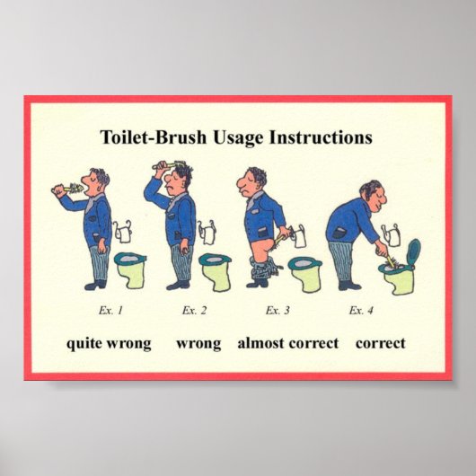 Poster Instructions pour la brosse des toilettes (Devant)