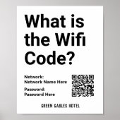 Poster Instructions pour le code WiFi ainsi que le code Q (Devant)