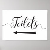 Poster Instructions Toilettes Signer pour Mariages Flèche (Devant)