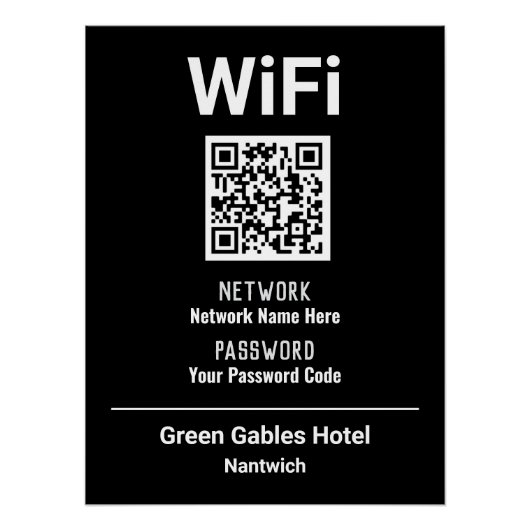 Poster Instructions WiFi avec code QR (Devant)