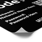 Poster Instructions WiFi avec code QR sur un (Coin)