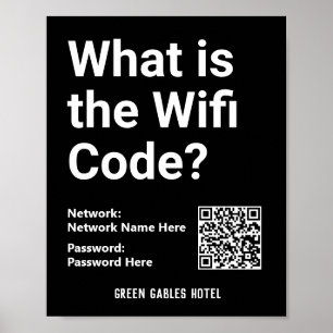 Poster Instructions WiFi avec code QR sur un