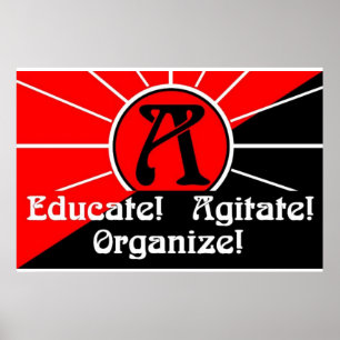 Poster instruisez agitent organisent l'affiche