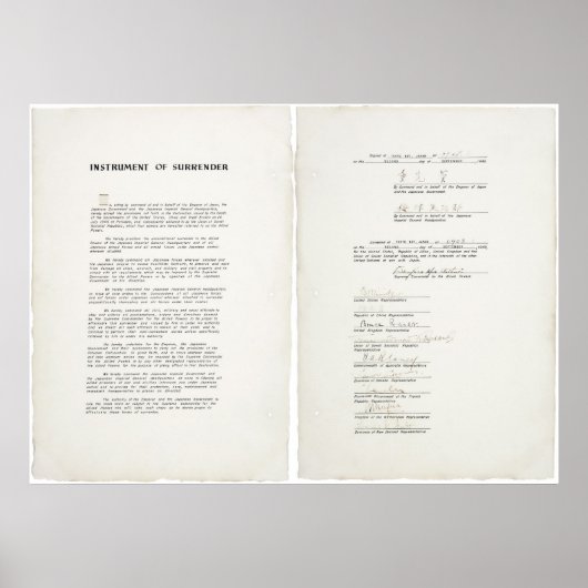 Poster Instrument de capitulation pour le Japon de la Sec (Devant)