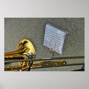 Poster instrument de musique en laiton de Trombone