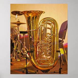 Poster instrument de musique en laiton Tuba