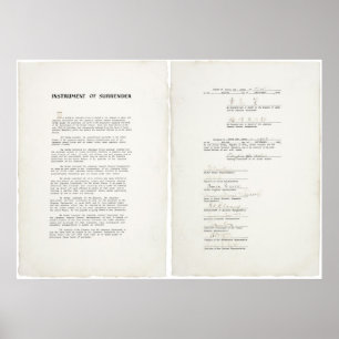 Poster Instrument de reddition pour la deuxième guerre
