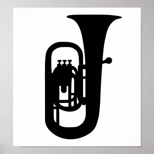 Poster Instrument Tuba noir (Devant)