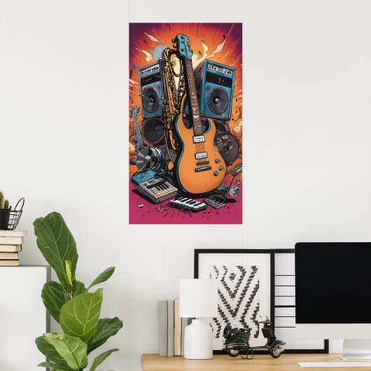 Poster Instruments de musique (Bureau à domicile)
