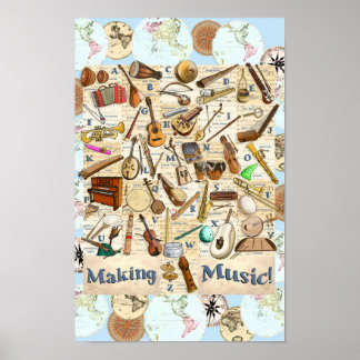 Poster Instruments de musique Alphabet International