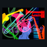 Poster Instruments de musique design Pop Art<br><div class="desc">Instruments de musique design coloré pop art</div>