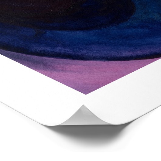 Poster Instruments de musique et aquarelle en verre "Back (Coin)