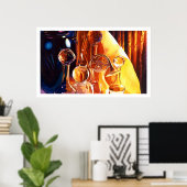 Poster Instruments de musique et aquarelle en verre "Back (Bureau à domicile)