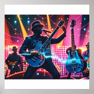 Poster Instruments de musique pop rétro Abstraits