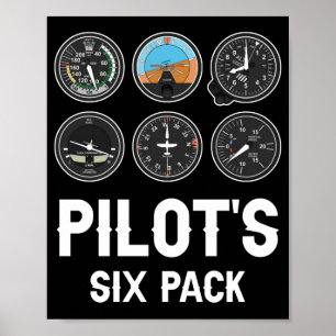 Poster Instruments de vol à six packs du pilote Aviation