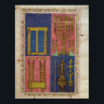 Poster Instruments du Temple<br><div class="desc">Ms.OR.26 fol.26r Instruments du Temple de l'Ecole Italienne,  de la Bible hébraïque située à la Biblioteca Estense Universitaria,  Modène,  Italie. Les instruments du Temple,  Ms.OR.26 fol.26r,  de la Bible hébraïque,  ont été créés autour du 15ème siècle.</div>