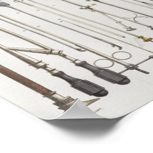 Poster Instruments Médicales chirurgicaux Anatomie Vintag (Coin)