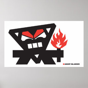 Poster Insulaire fâché - noir sur la lumière