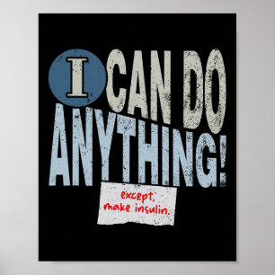 Poster Insulte amusante T1D Diabète 1