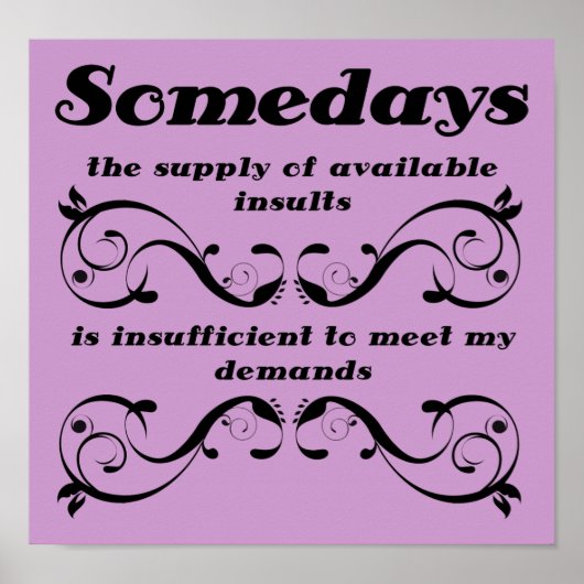 Poster Insultes disponibles Symbole d'affiche amusant (Devant)