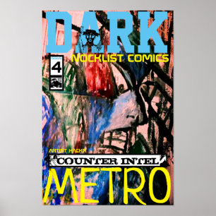 POSTER INTEL DE COMPTEUR MÉTRO SOMBRE