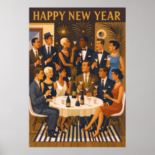 Poster Intellectuels de la Martini Moderne du Milieu du S