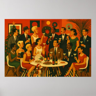 Poster Intellectuels de Martini de Noël Moderne du Milieu