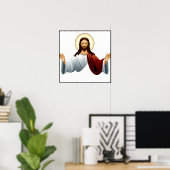 Poster Intelligence artificielle Art de Jésus avec bras d (Bureau à domicile)