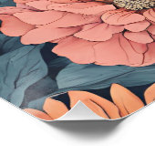 Poster Intemporel : Mariage de Rose Vintage (Coin)