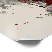 Poster Intense red wolf with striking abstract elements. (Coin)