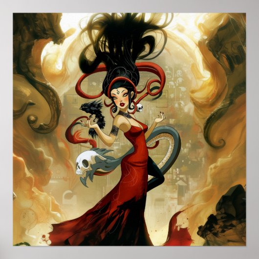 Poster Intention manifeste Witchy AI Art Matte Value (Devant)