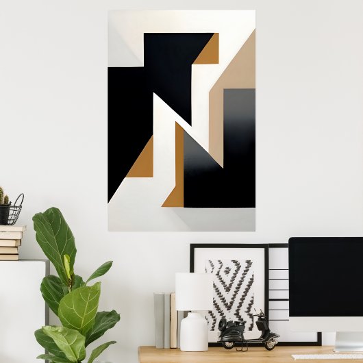 Poster Interconnected Geometry (Bureau à domicile)