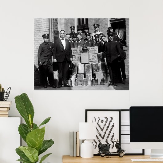 POSTER INTERDICTION BLANC ÉCLAIRAGE MOONSHINE BUST (Bureau à domicile)