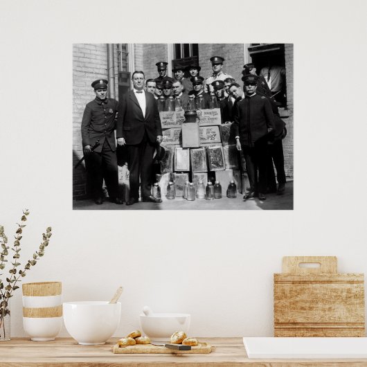 POSTER INTERDICTION BLANC ÉCLAIRAGE MOONSHINE BUST (Cuisine)