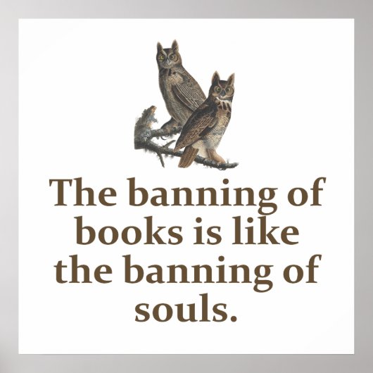 Poster Interdiction Des Livres - Citation Sur L'Éducation (Devant)