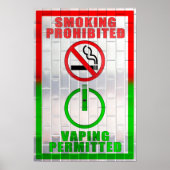 Poster interdit de fumer, Vaping autorisé (Devant)