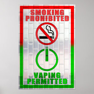 Poster interdit de fumer, Vaping autorisé