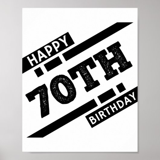 Poster Intéressant joyeux 70e anniversaire de typographie (Devant)
