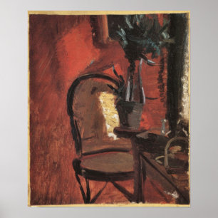 Poster Intérieur avec chaise et plante par Anna Ancher
