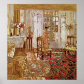 Poster Intérieur avec une femme en jaune devant (Devant)