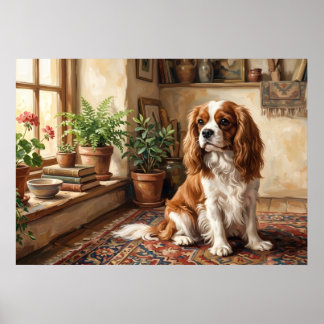 Poster Intérieur de cottage Cavalier King Charles Spaniel