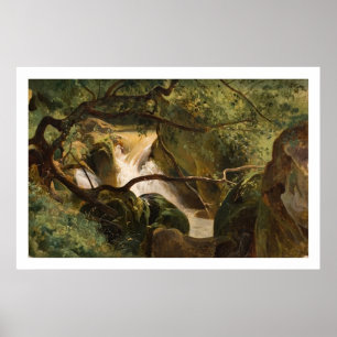 Poster Intérieur de forêt avec une cascade, Papigno