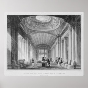Poster Intérieur de la bibliothèque de l'avocat,