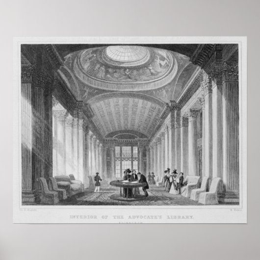Poster Intérieur de la bibliothèque de l'avocat, Édimbour (Devant)