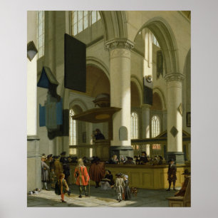 Poster Intérieur de l'Oude Kerk
