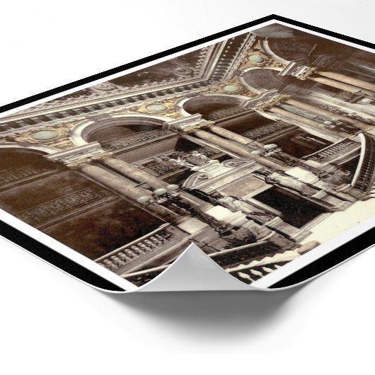 Poster Intérieur du bâtiment avec escalier (Coin)