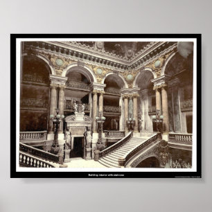 Poster Intérieur du bâtiment avec escalier